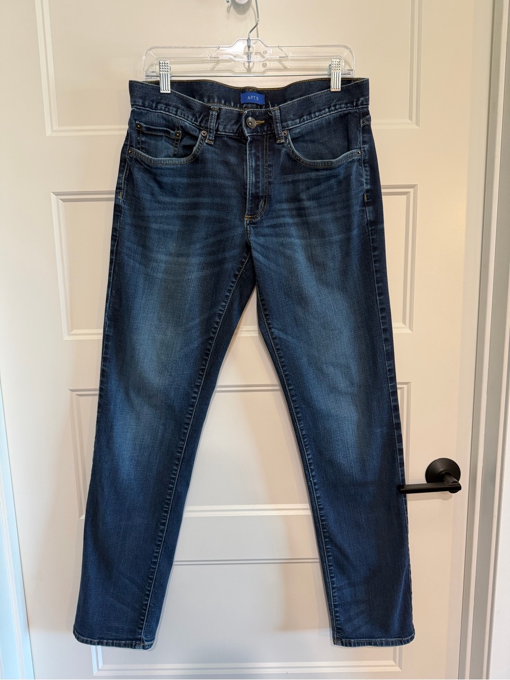 APT.9 Men’s 32x34 Blue Stretch Straight Leg Jeans